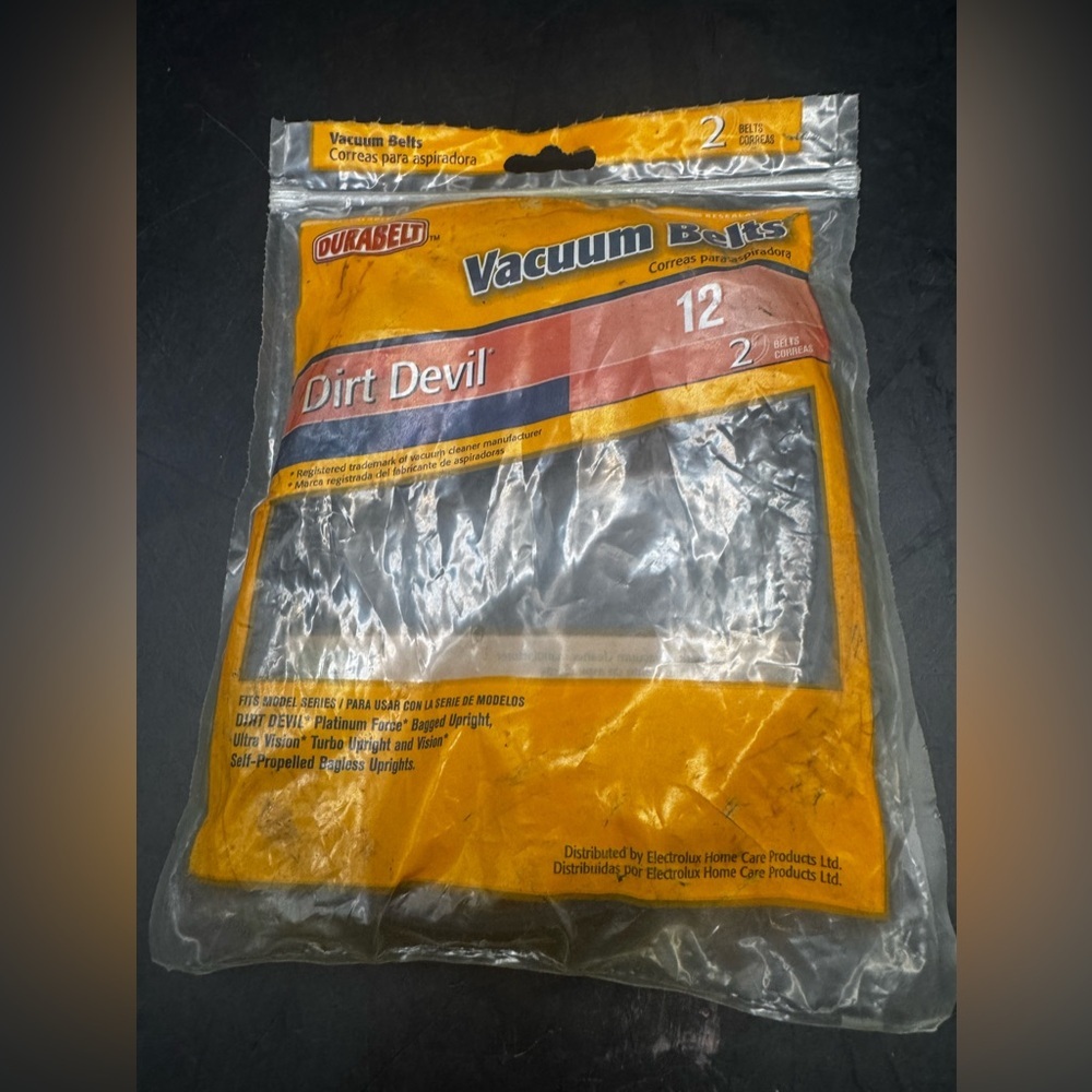 Dirt Devil Vacuum Cleaner Belt 67012 size 12 Durabelt ( 2 Per Pack) Two Packs
